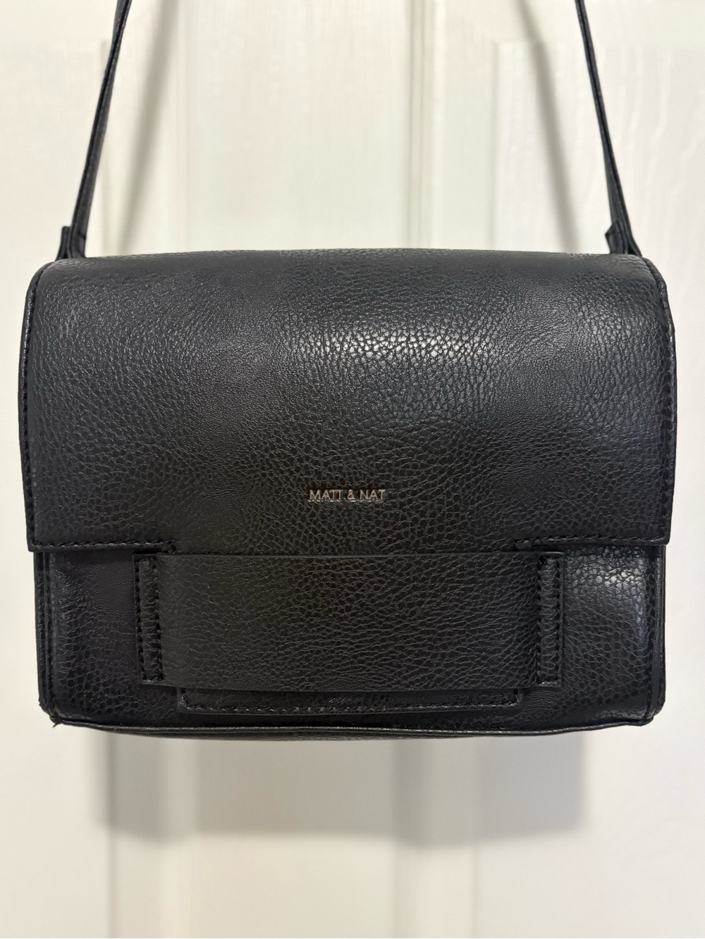 Matt & Nat Black Pebble-Textured Shoulder Bag